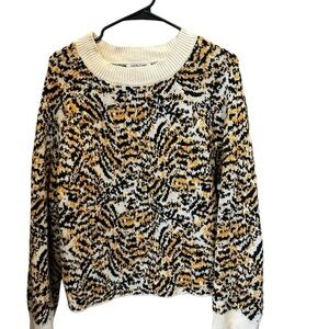 Rachel Comey Animal Print Crewneck‎ Pullover Sweater - size L